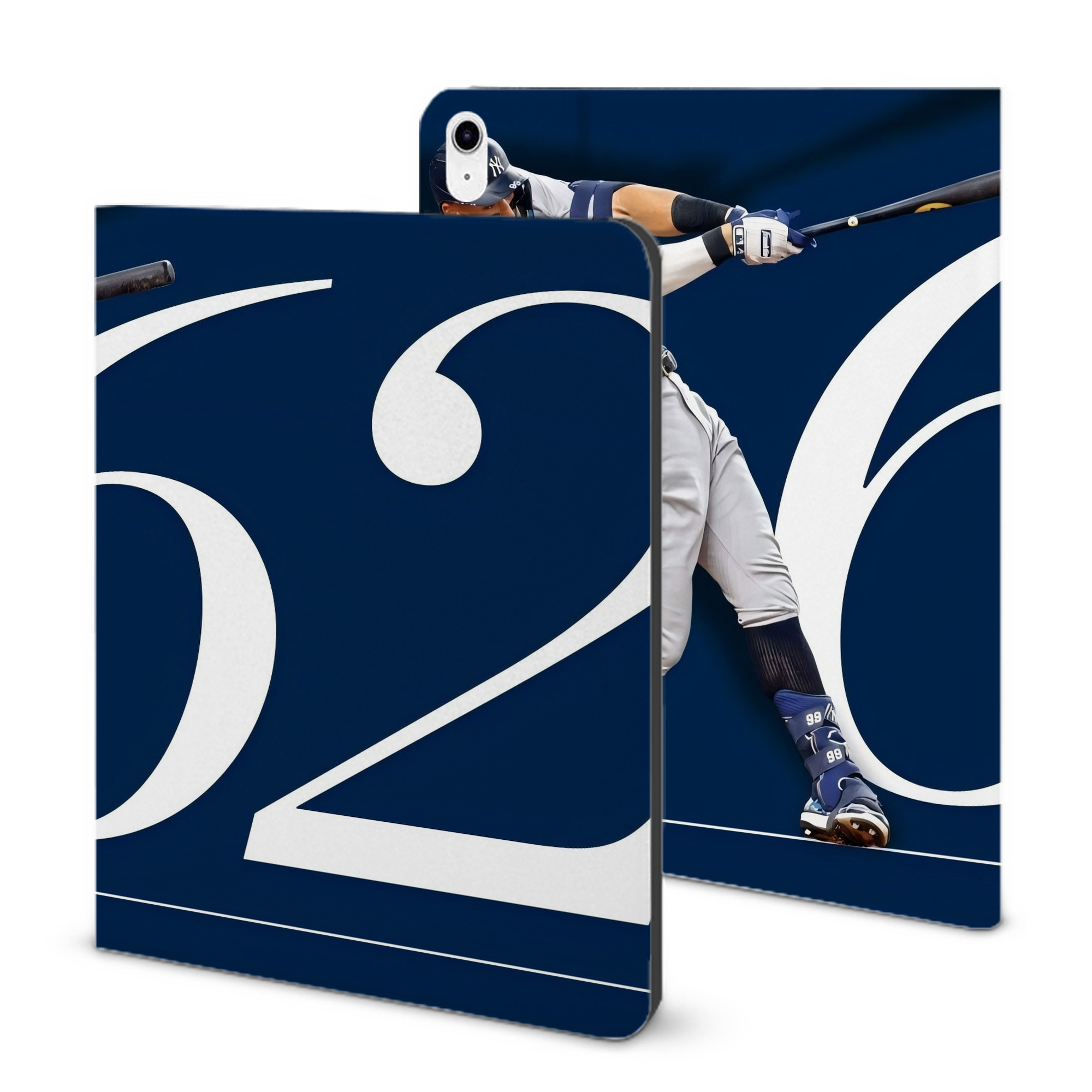 Aaron Judge 62 Home Runs IPad Case Without Pencil Slot – Book-Style Cover With PU Leather & TPU – Slim, Durable, Scratch-Resistant, Full Protection & Easy Access